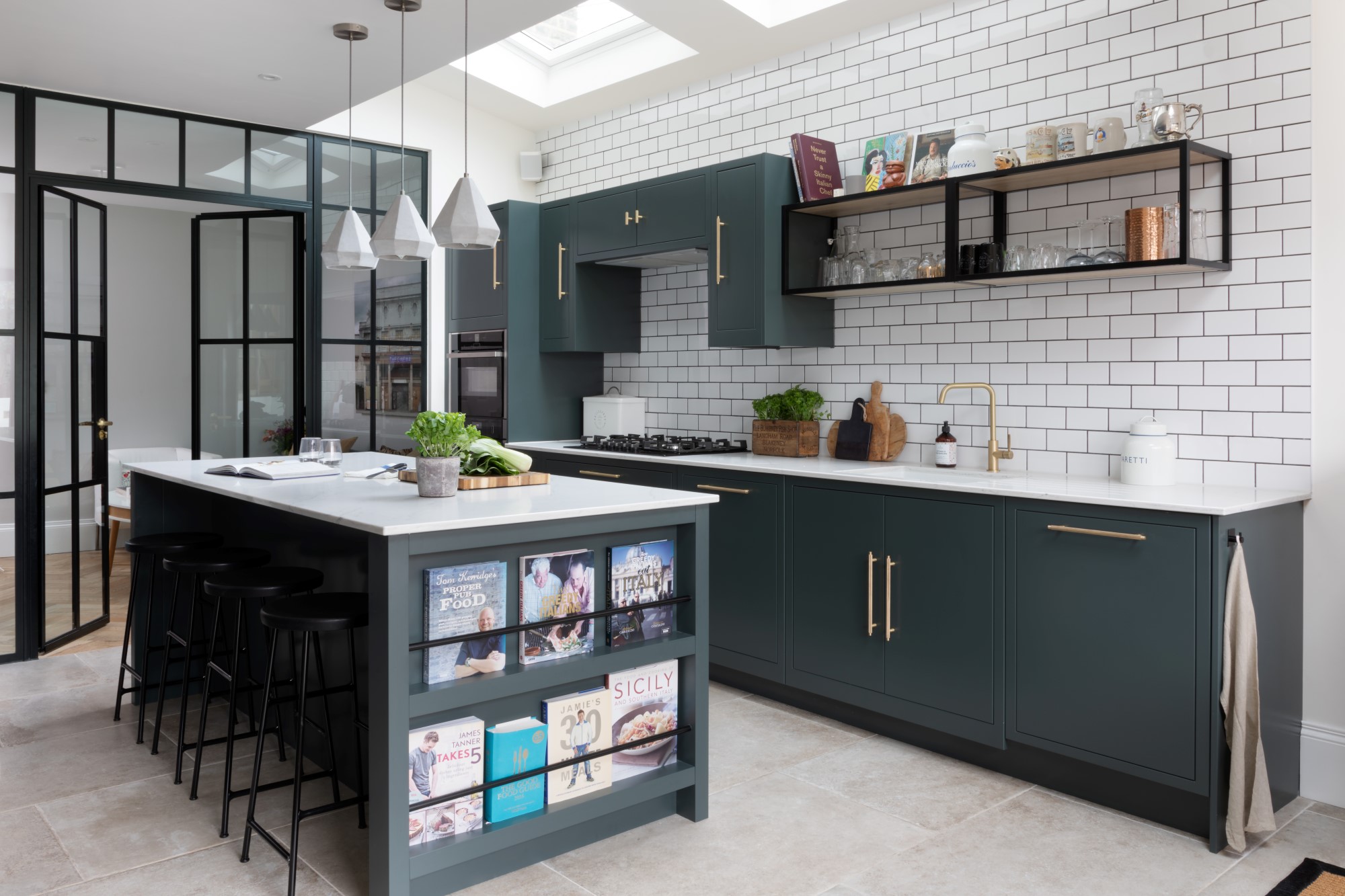 The Evans' Dark and Dramatic Framed Slab Kitchen