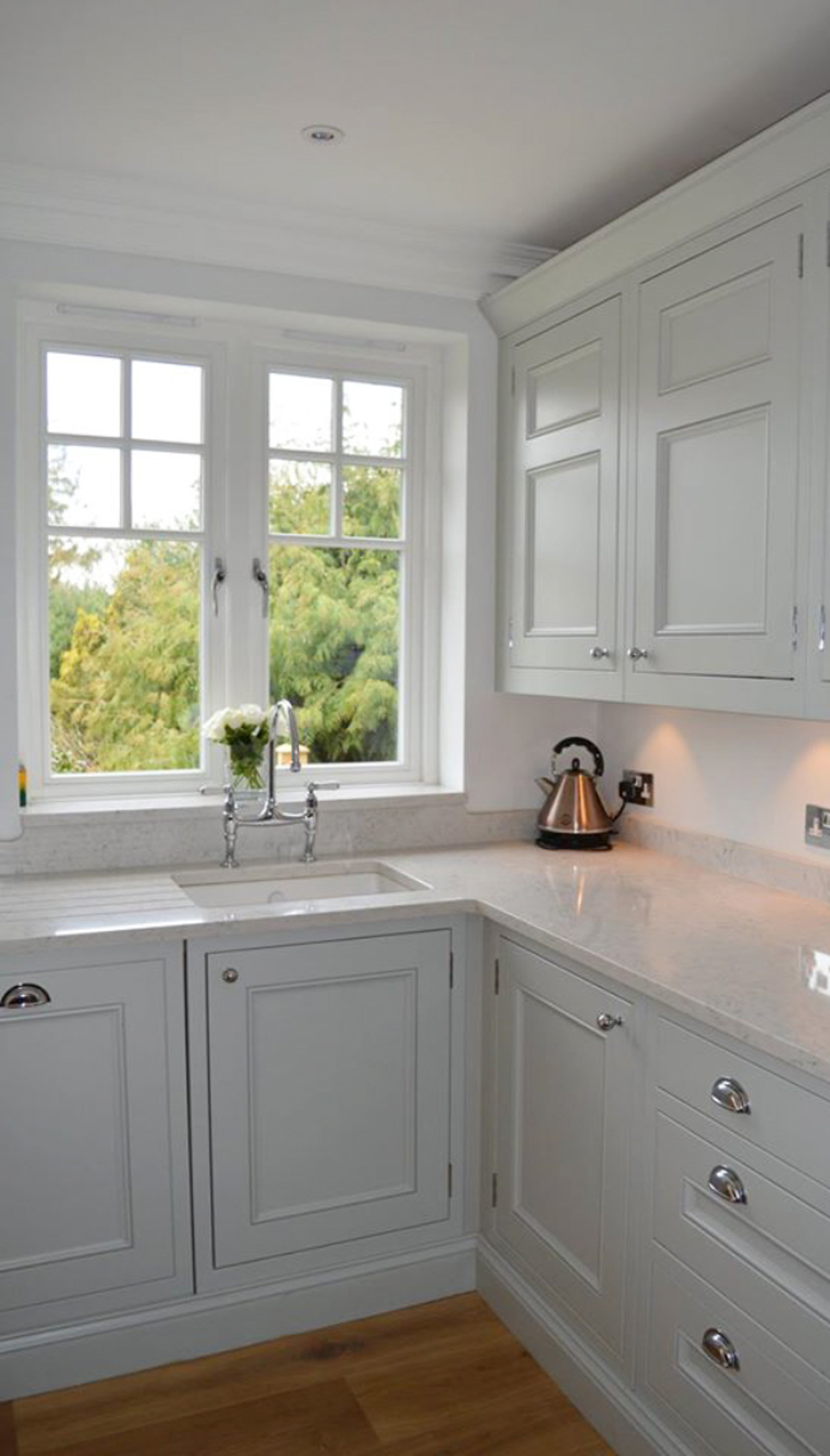 Half Pencil & Scalloped | Charcoal Grey Kitchen Cabinets