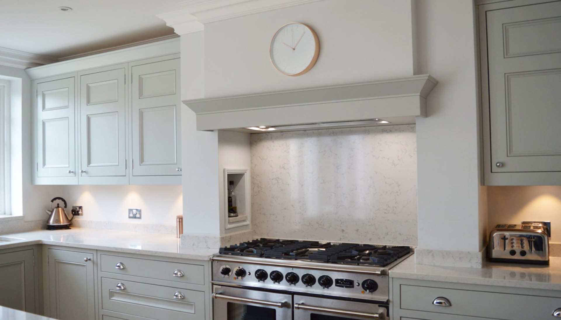 Half Pencil & Scalloped | Charcoal Grey Kitchen Cabinets