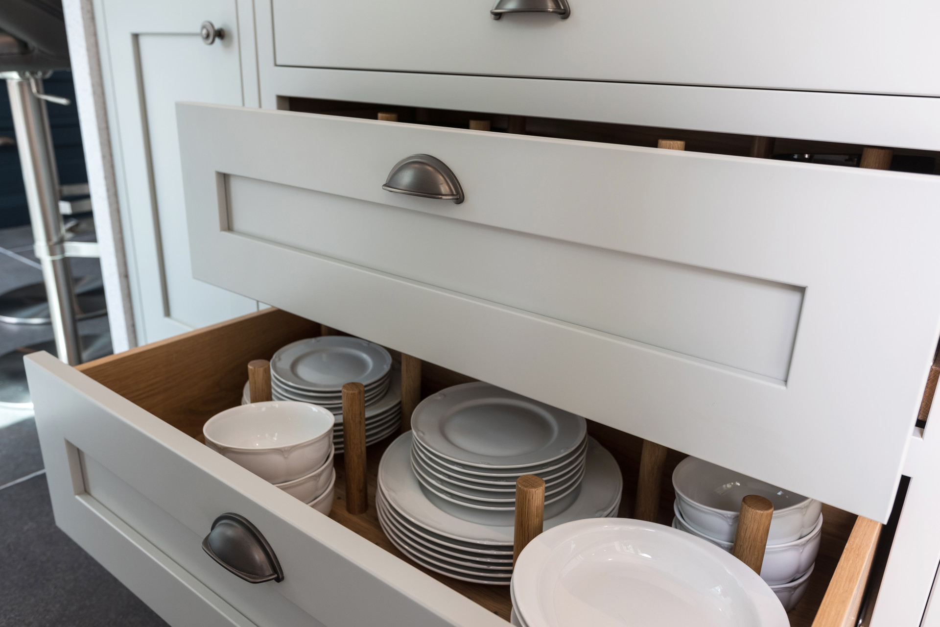 In-frame Shaker | Partridge Grey | Hartforth Blue Kitchen