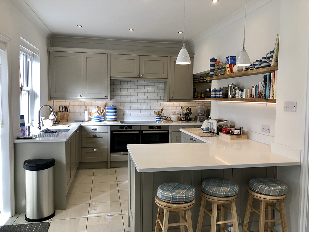 Timber Shaker Kitchen Painted in Stone for Townhouse