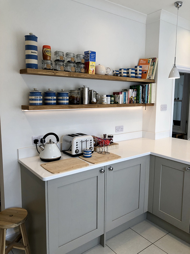Timber Shaker Kitchen Painted in Stone for Townhouse