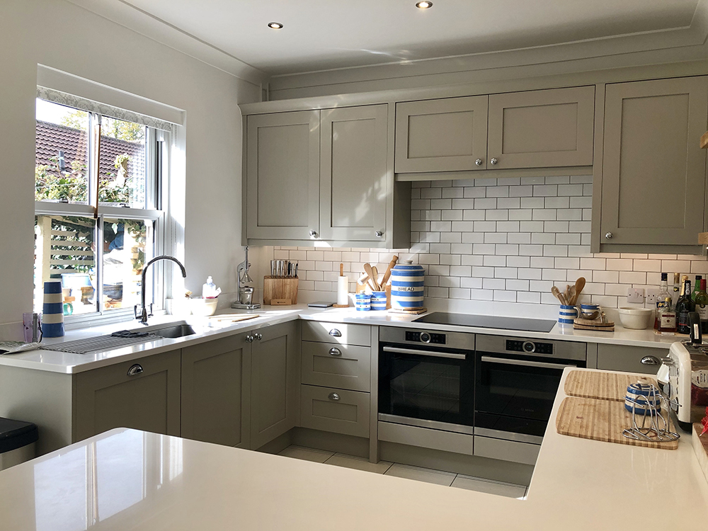 Timber Shaker Kitchen Painted in Stone for Townhouse