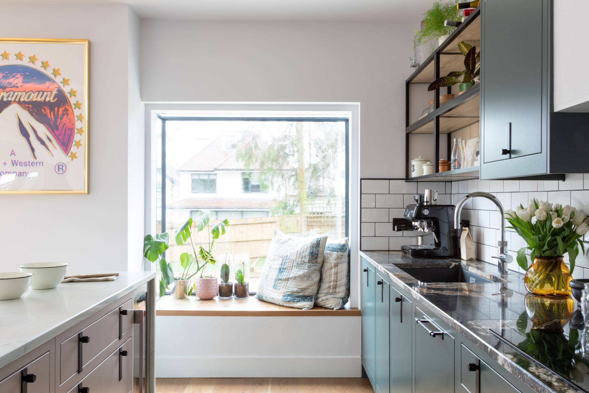 1909 Slab in Copse Green & Dry Rose 