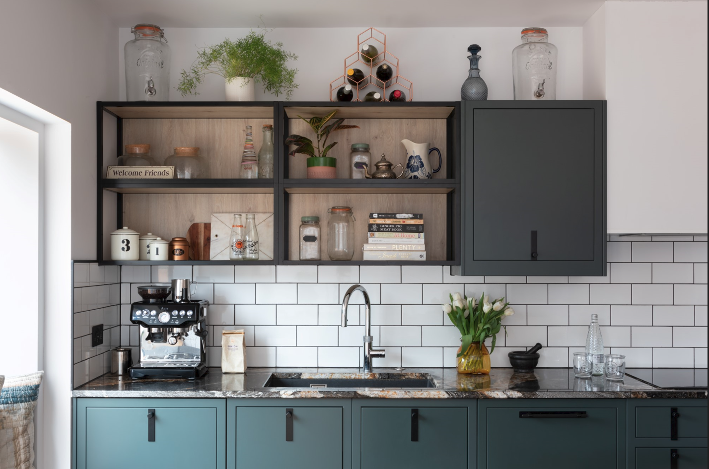 1909 Slab in Copse Green & Dry Rose 