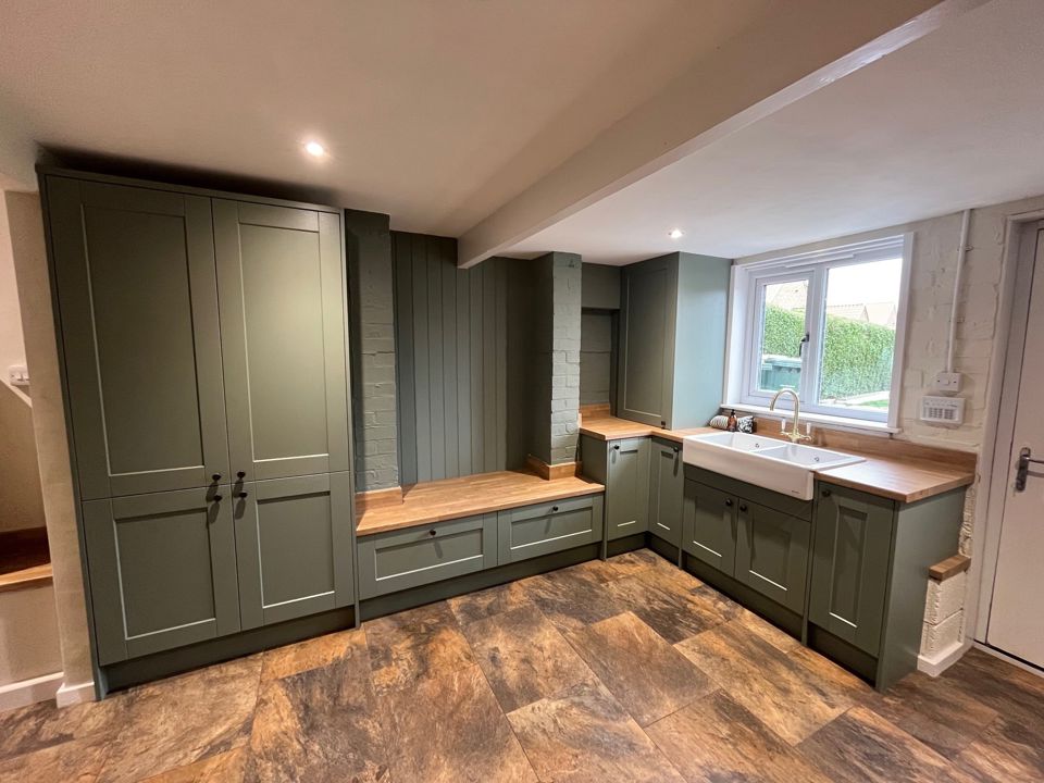Belsay Woodgrain Reed Green | Second Nature Kitchens | Real Projects