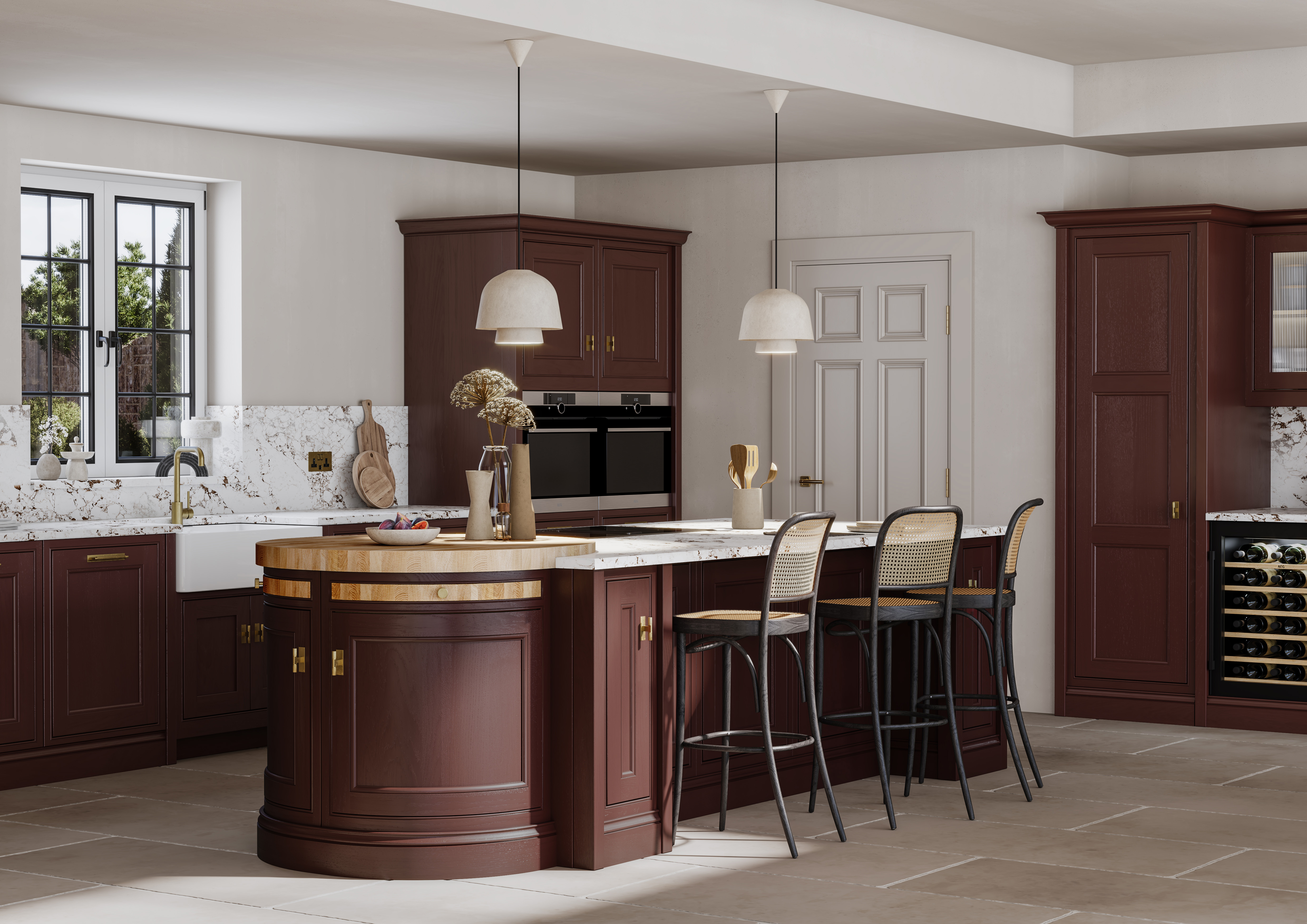 Clarendon Beaded Kitchens Malbec kitchen