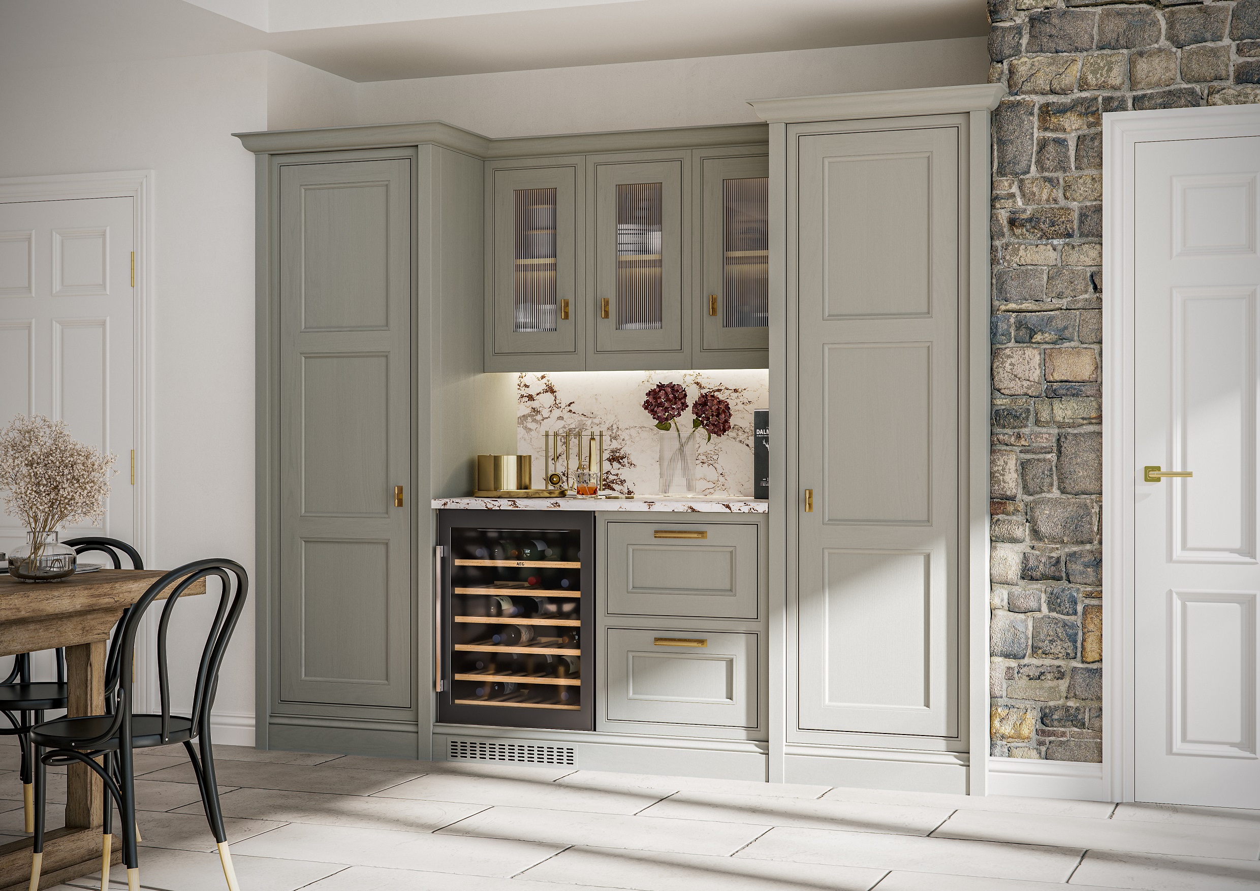 Clarendon Beaded Kitchens Putty kitchen