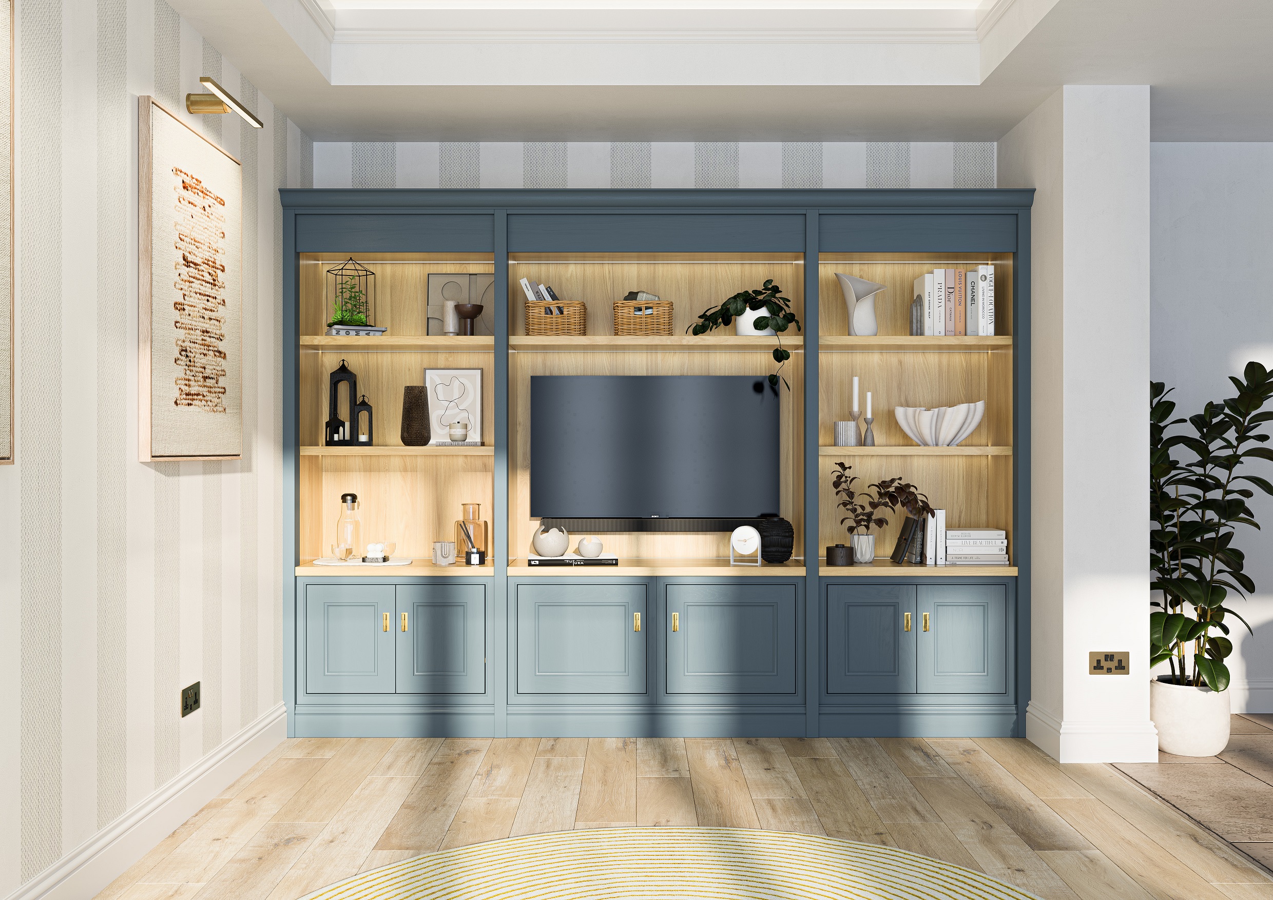 Clarendon Beaded Kitchens Storm Blue kitchen