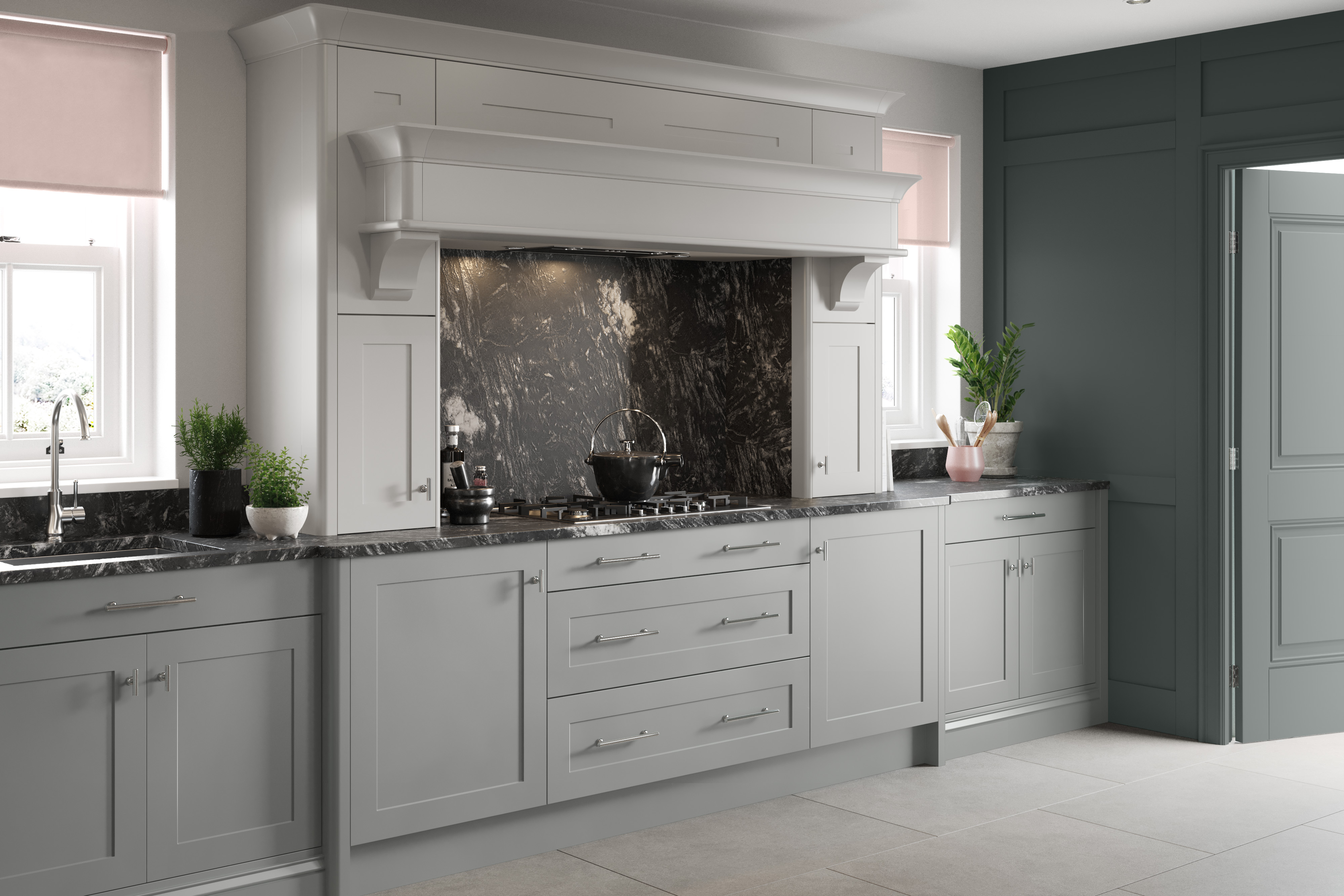 Hunton Kitchens Dust Grey and Dove Grey kitchen
