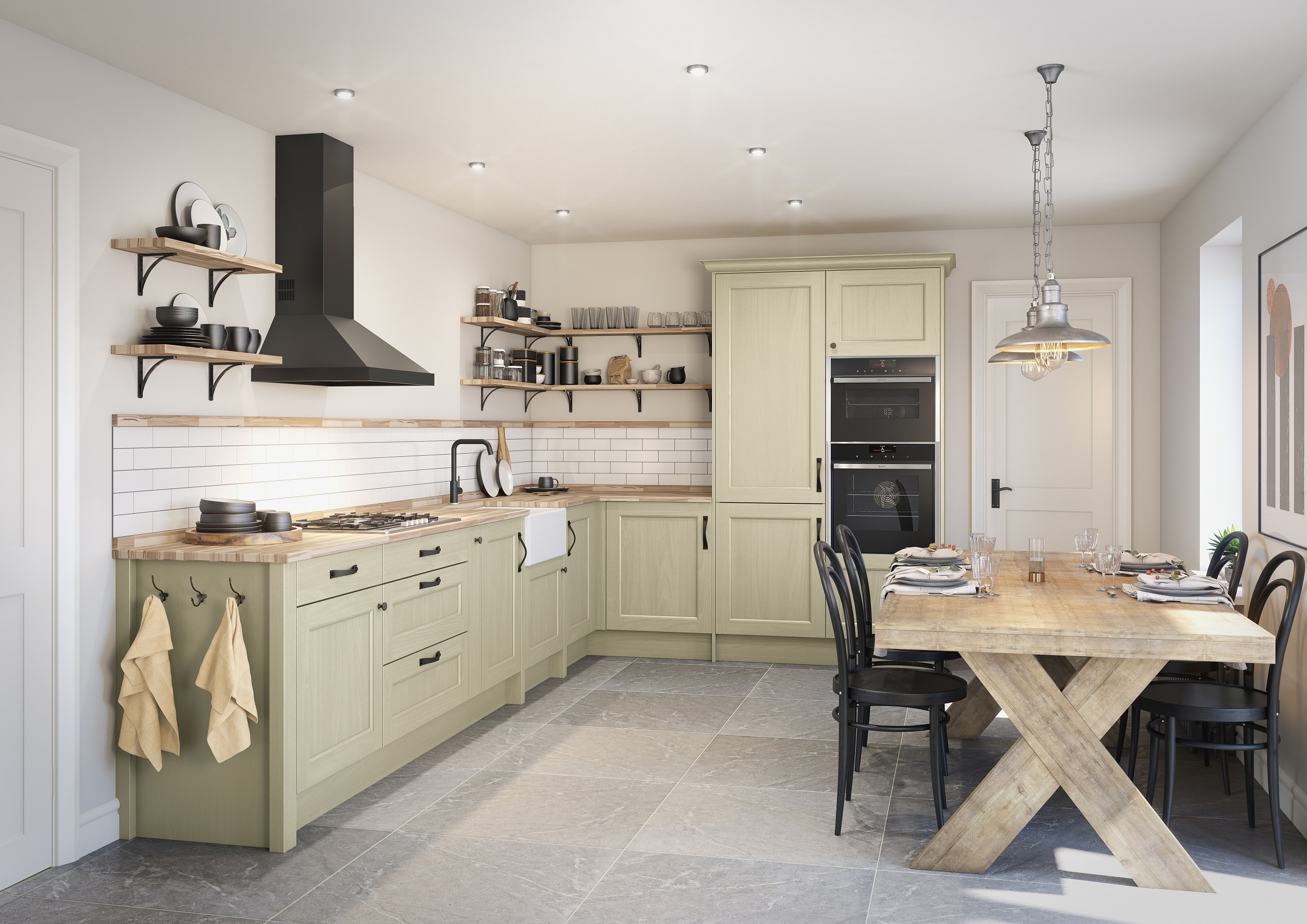 Mornington Beaded Kitchens Sage kitchen