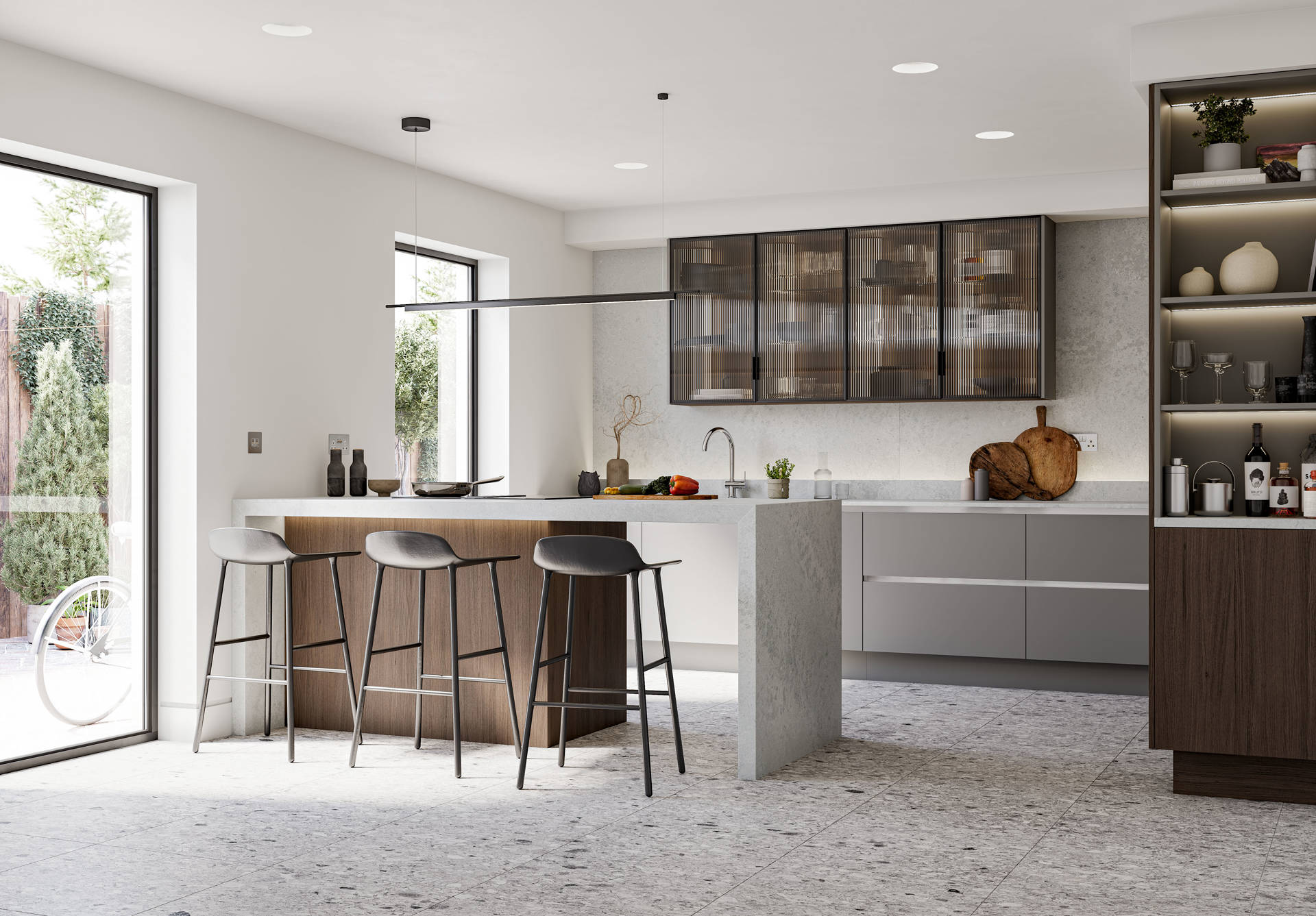 Linea Onyx Grey & Nura Tabaco Oak Linear