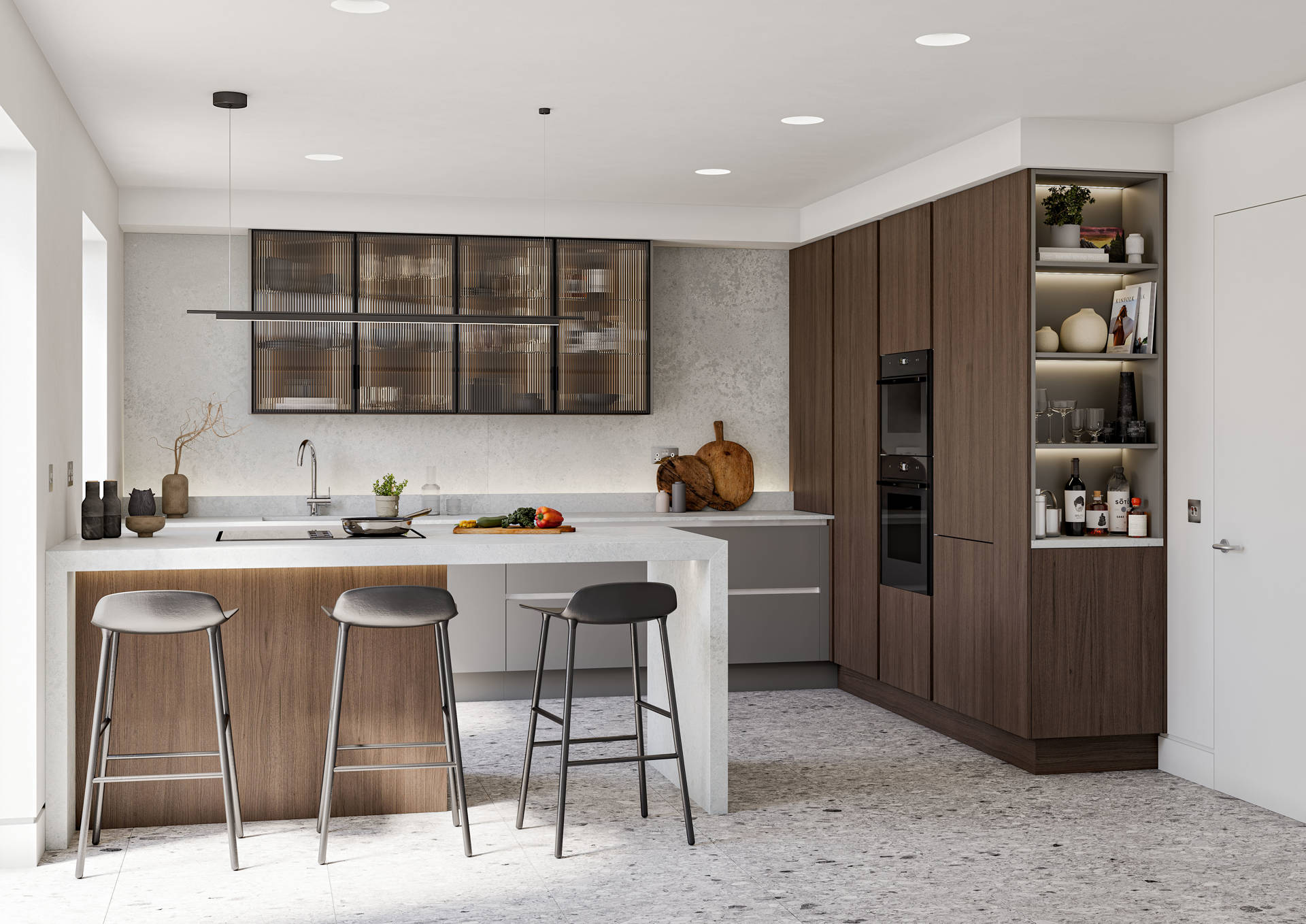 Linea Onyx Grey & Nura Tabaco Oak Linear