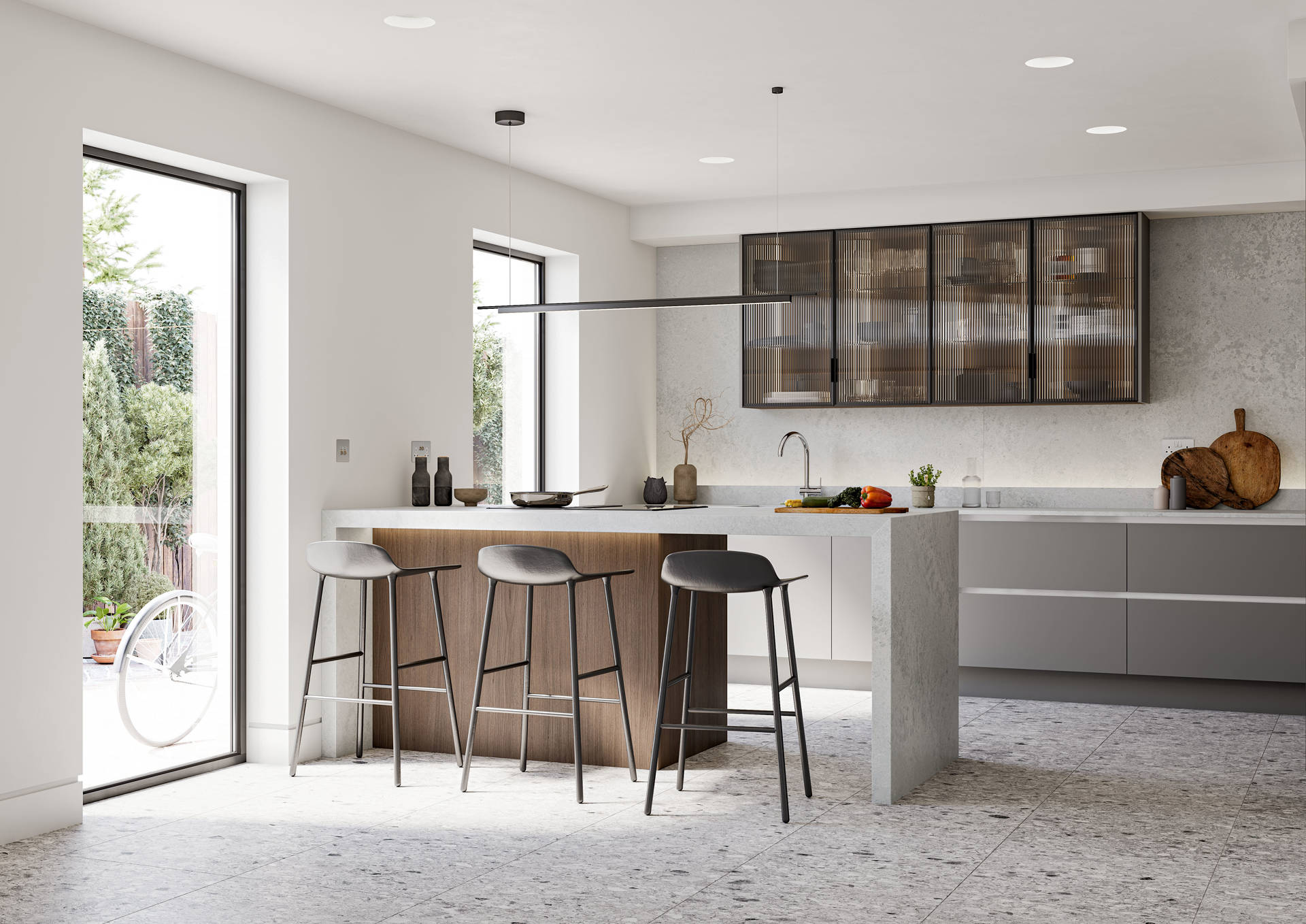Linea Onyx Grey & Nura Tabaco Oak Linear