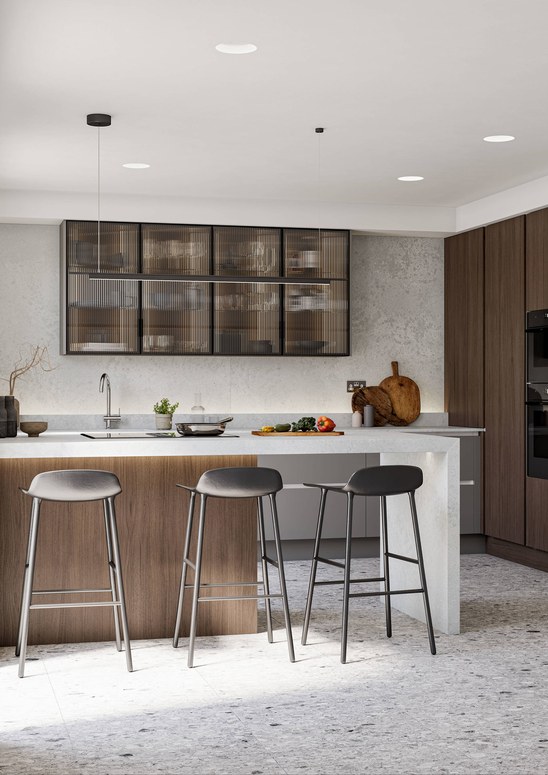 Linea Onyx Grey & Nura Tabaco Oak Linear