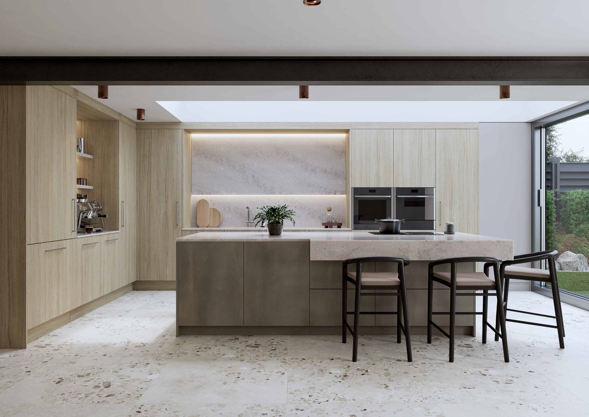 Nura - Greystone Oak & Metara  Steel Oxid