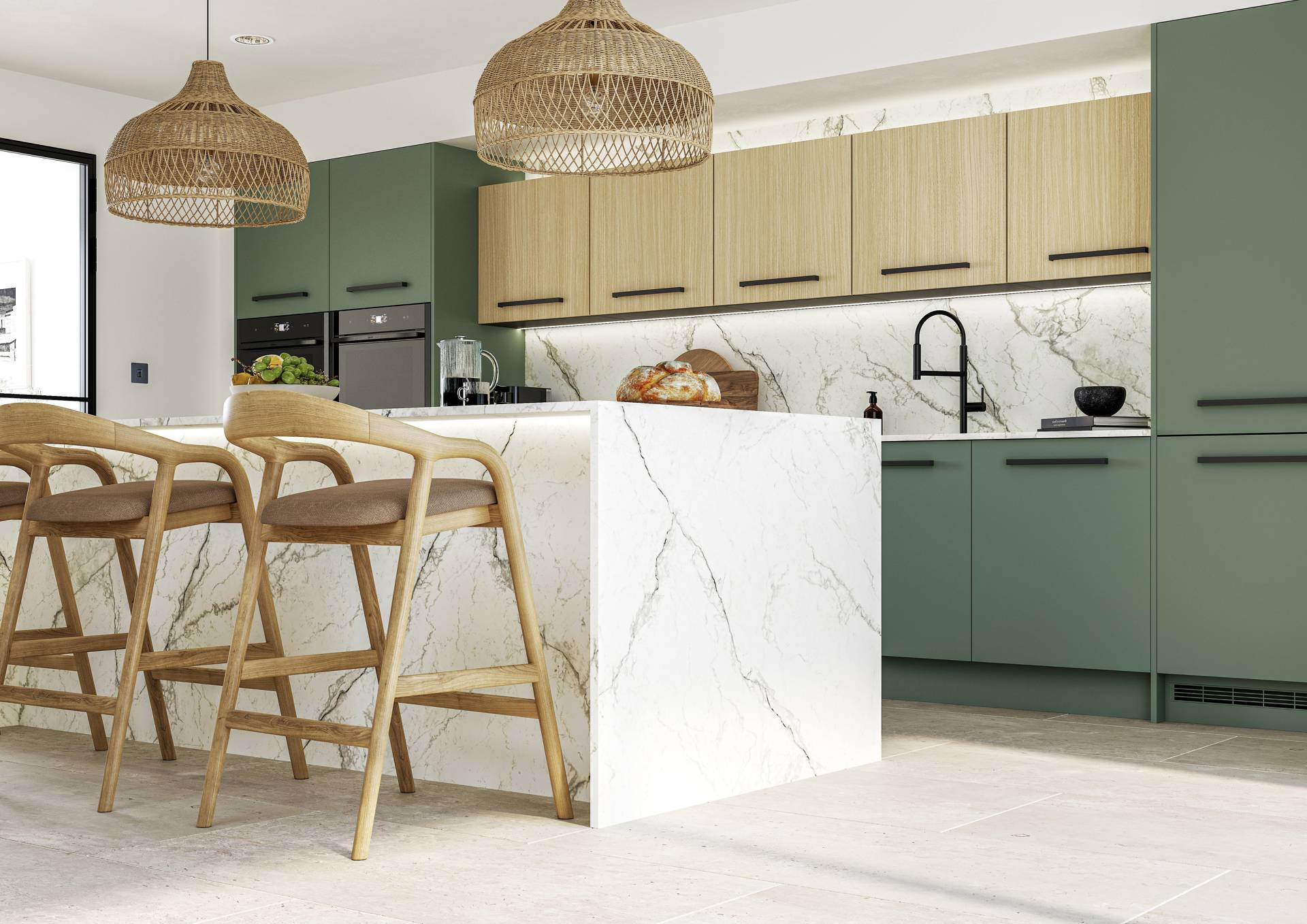  Linea, Nura Reed Green, Nautral Oak Linea