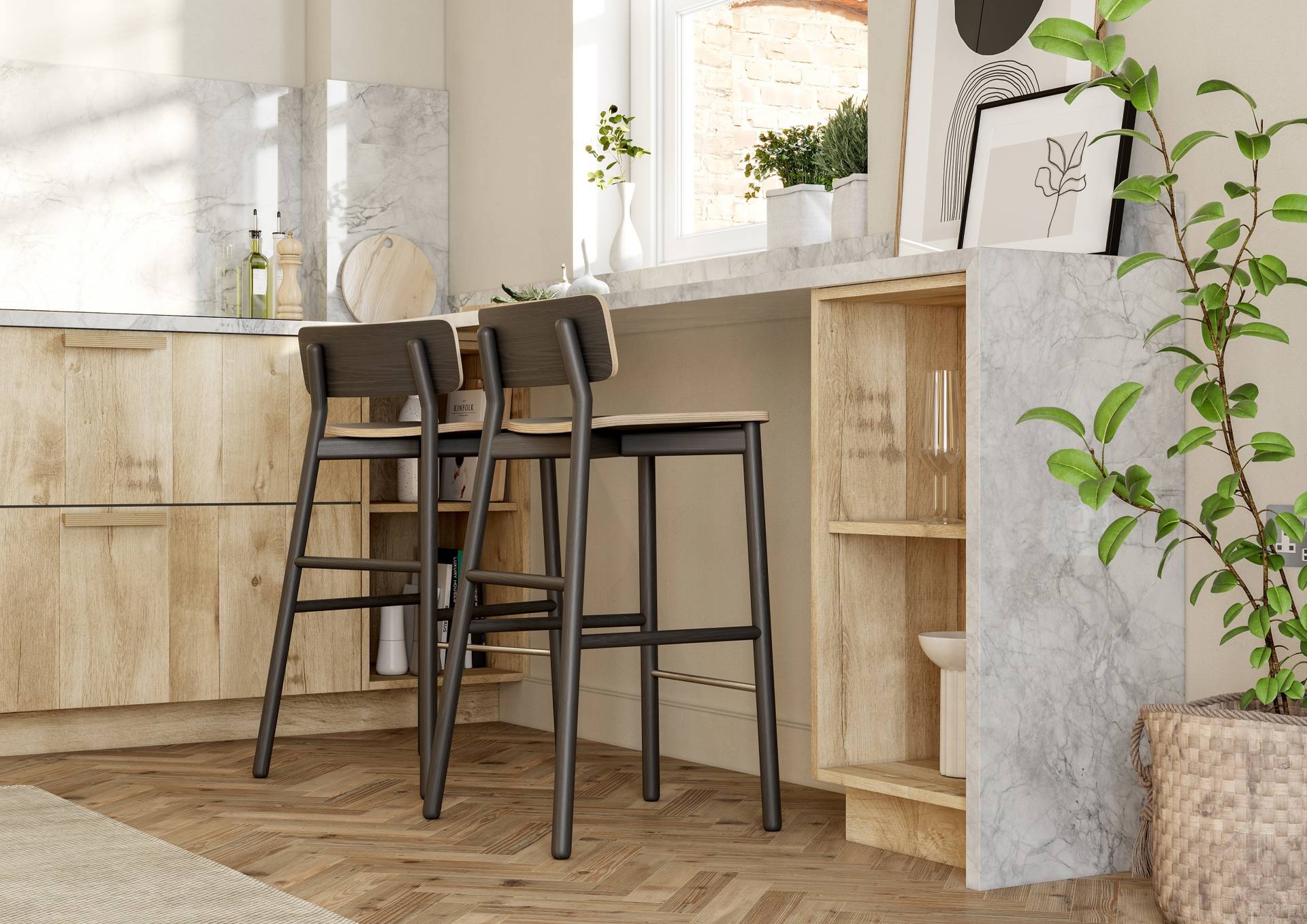 Natural Oak Montane and Supermatt Light Grey