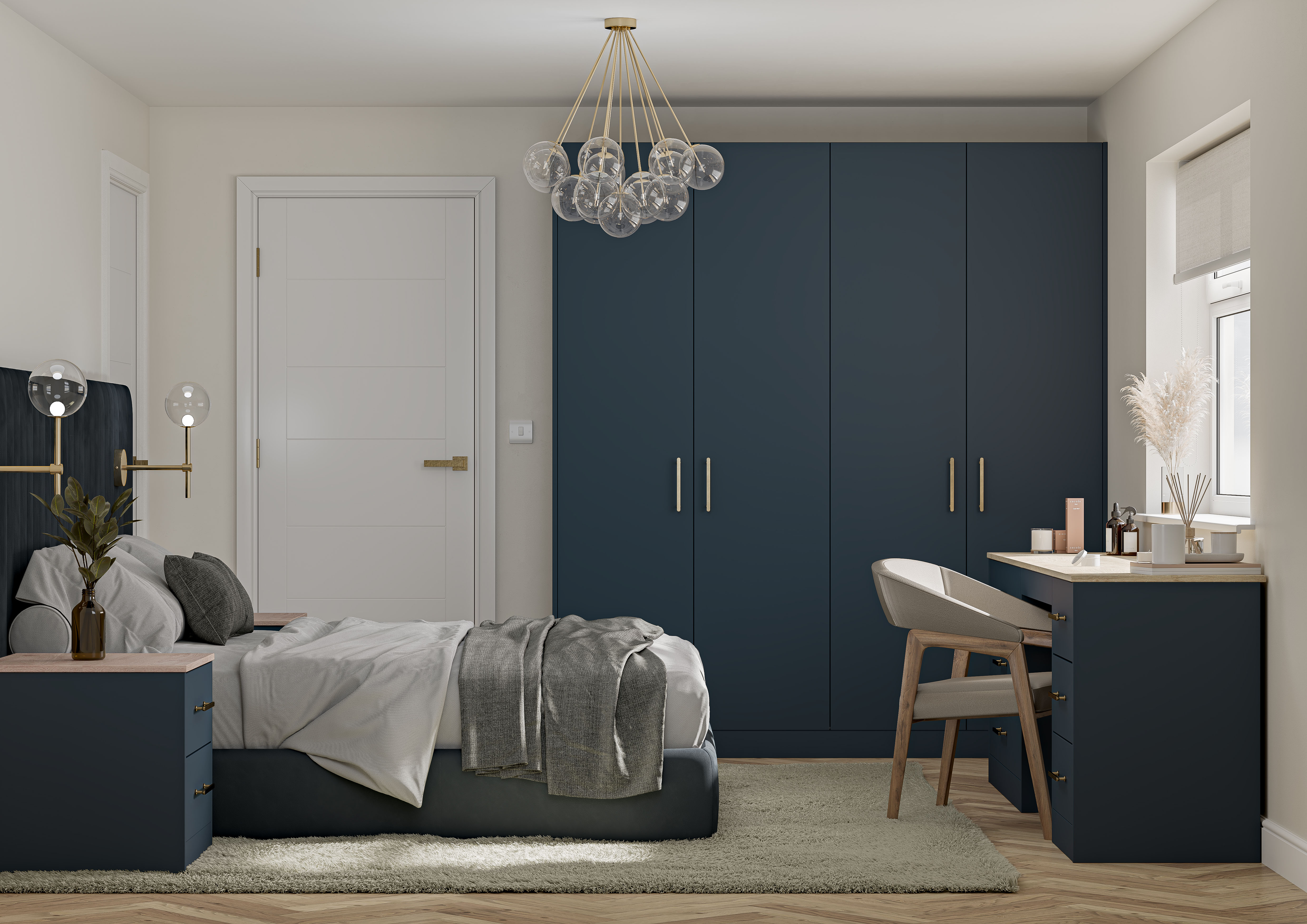 Unity Bedrooms Deluxe Oxford Blue kitchen