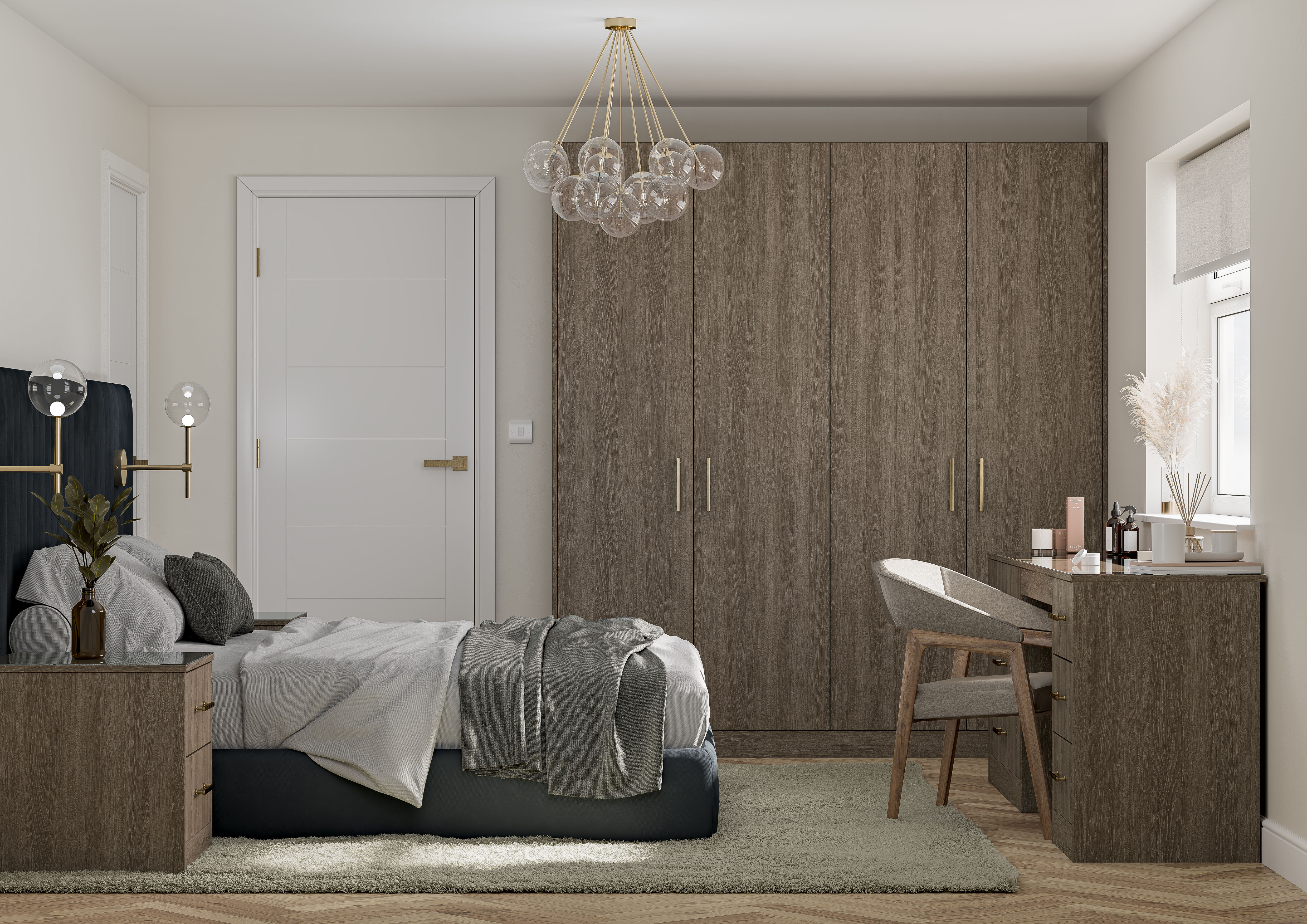 Unity Bedrooms Brown Orleans Oak kitchen