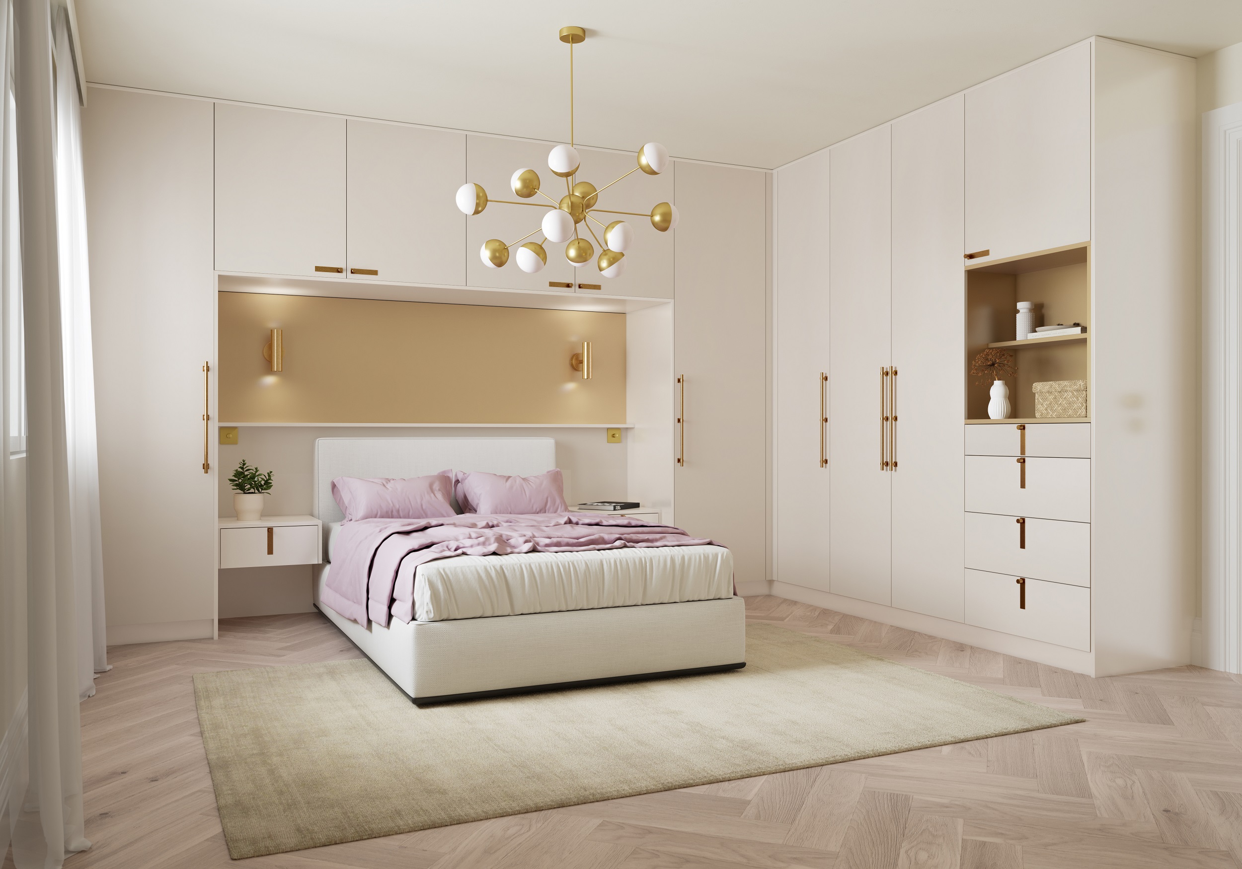 Unity Bedrooms Gloss Cashmere and Gold Metallic  kitchen