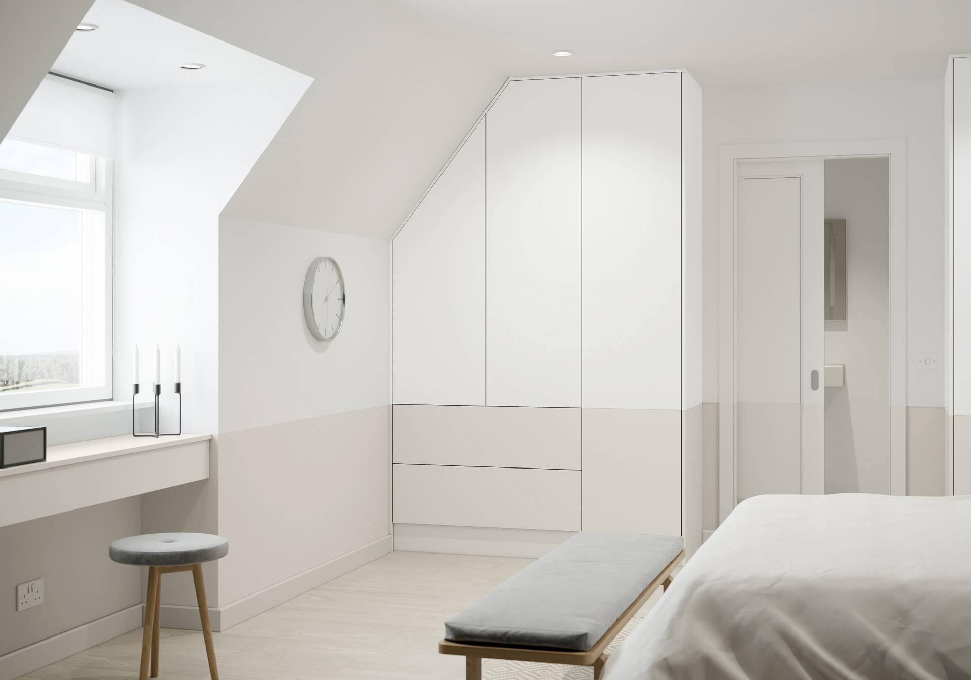 Supermatt Pure White and Light Grey