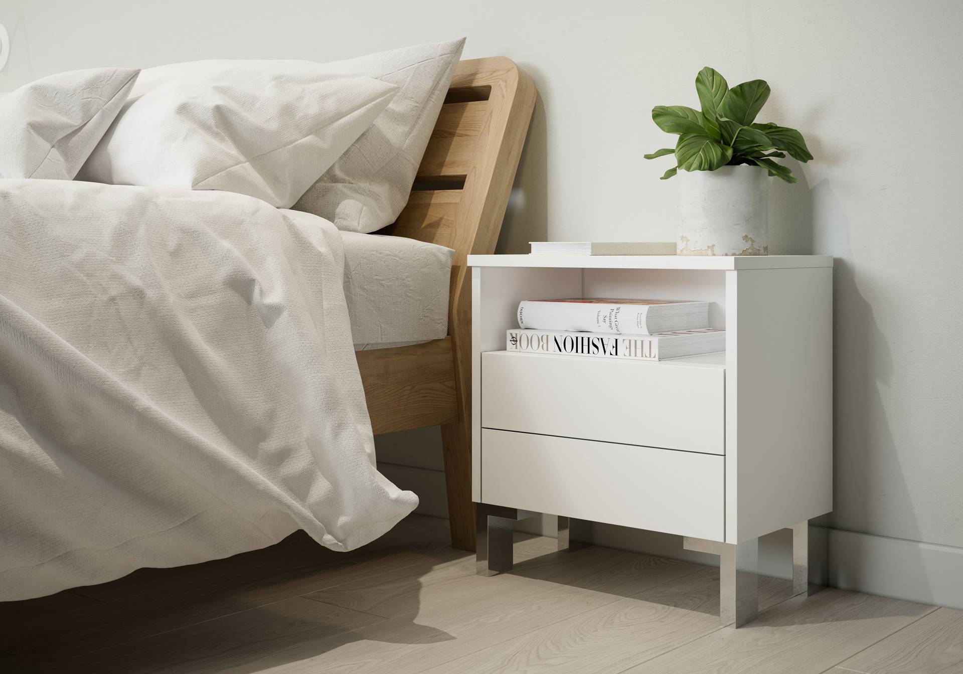 Supermatt Pure White and Light Grey